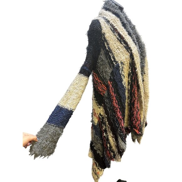 Free People Bohemian Open Front Knit Cardigan w/Patchwork Design Size S - Picture 4 of 11